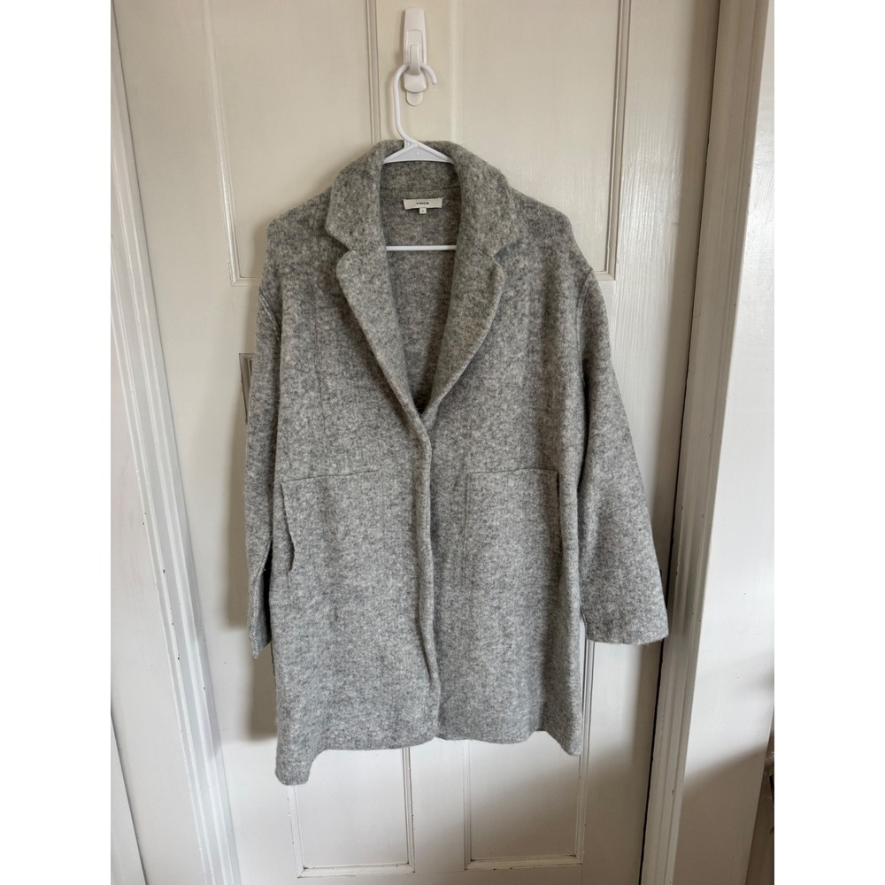 Vince gray wool alpaca blend sweater coat size small